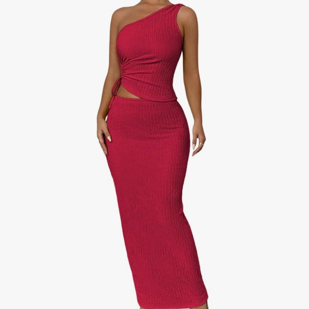 Elegant One-Shoulder Pink Dress